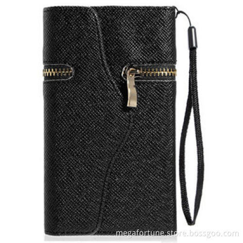Flower Pattern Leather Case with zipper and Card Slot for Samsung Galaxy S4, OEM/ODM are Welcomed